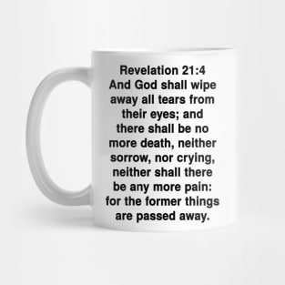 Revelation 21:4 King James Version Bible Verse Typography Mug